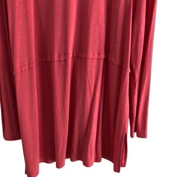 J.Jill Womens Long Sleeve Tunic Blouse Button Front Coral Pink XL - Picture 8 of 9